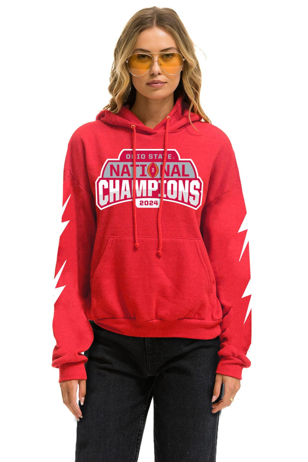 OHIO STATE CFP CHAMPIONS 2025 RELAXED PULLOVER HOODIE - RED