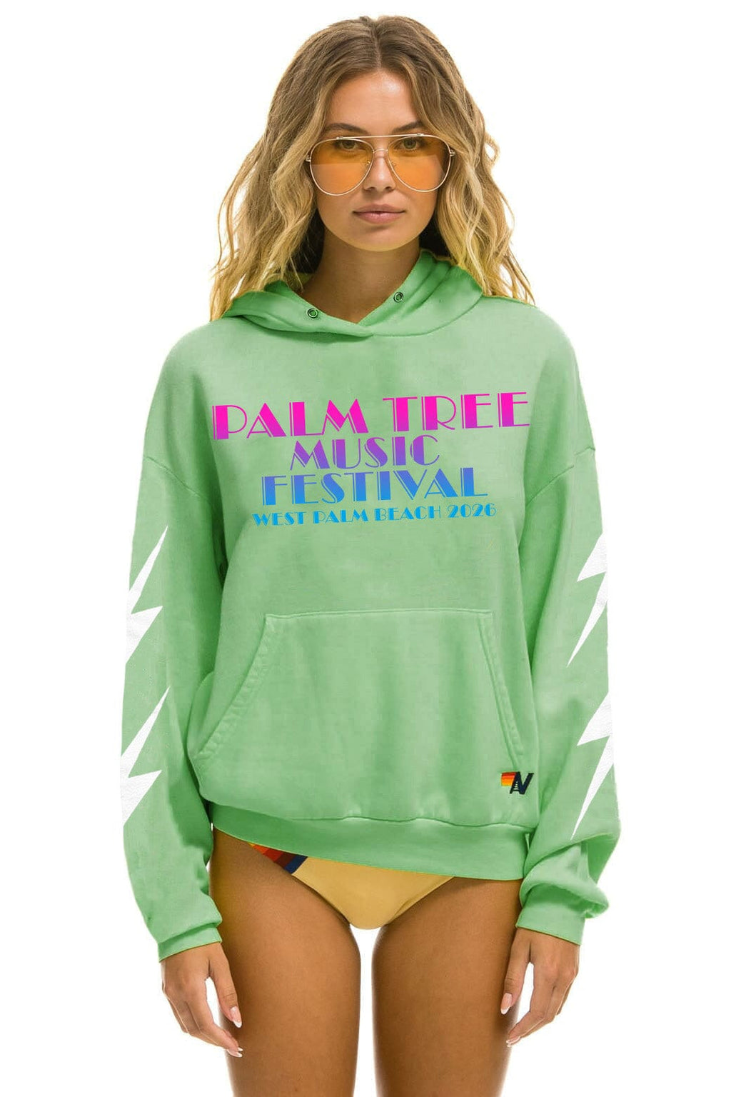 PALM TREE FEST WEST PALM 2026 PULLOVER HOODIE RELAXED - NEON MINT