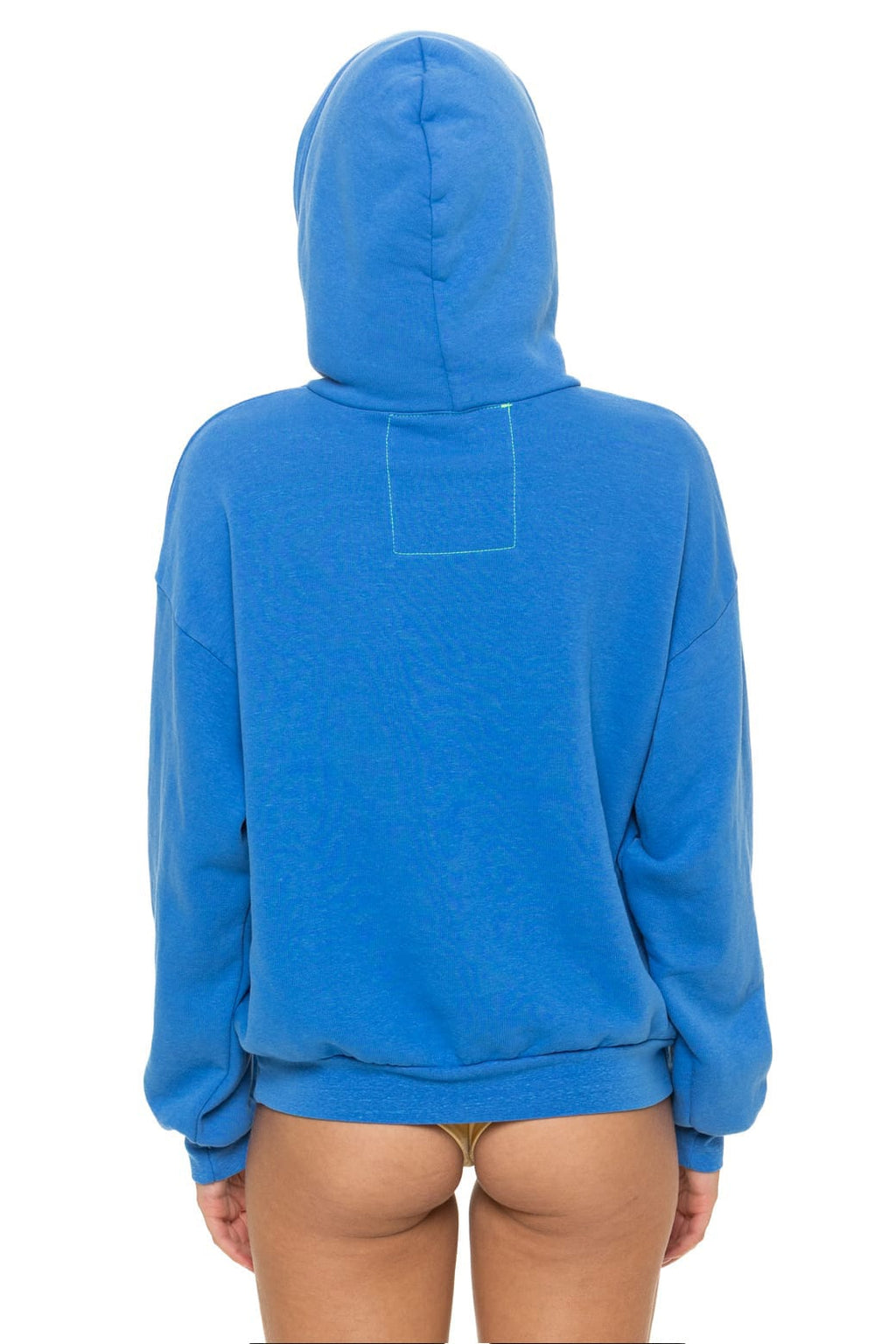 WAVE STRIPE 4 PULLOVER HOODIE RELAXED - COBALT NEON PINK