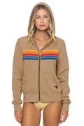 5 STRIPE HOODIE - TAN