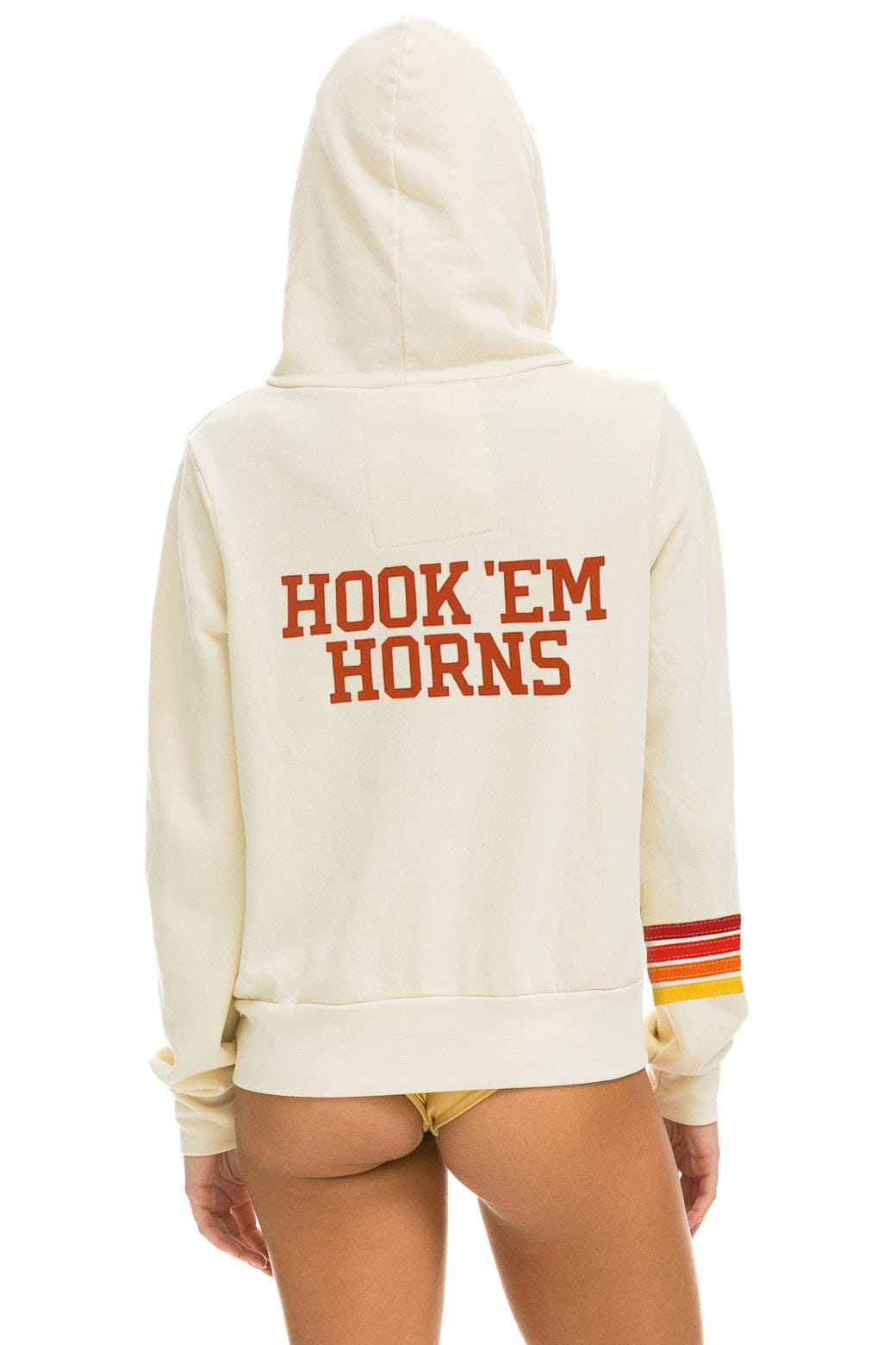 UNIVERSITY OF TEXAS CIRCLE HOOK EM ZIP HOODIE - VINTAGE WHITE