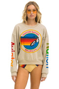 AVIATOR NATION MALIBU RELAXED CREW SWEATSHIRT - SAND