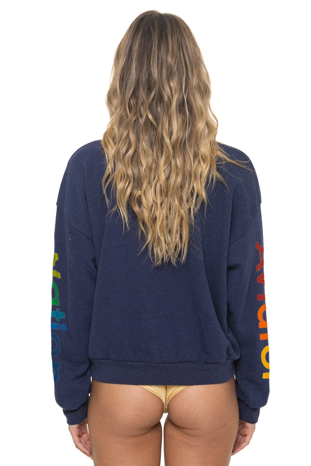 AVIATOR NATION RELAXED VENICE CREW SWEATSHIRT - NAVY