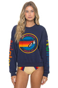 AVIATOR NATION RELAXED VENICE CREW SWEATSHIRT - NAVY
