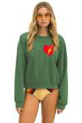 BOLT HEART RELAXED CREW SWEATSHIRT - PALM