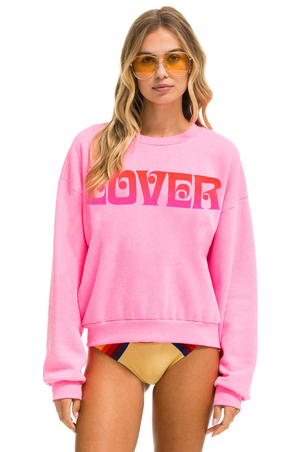 LOVER RELAXED CREW SWEATSHIRT - NEON PINK
