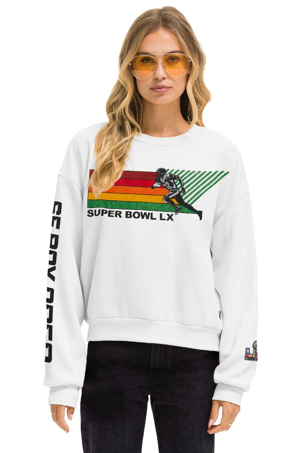 SUPER BOWL 2026 RELAXED CREW SWEATSHIRT - WHITE