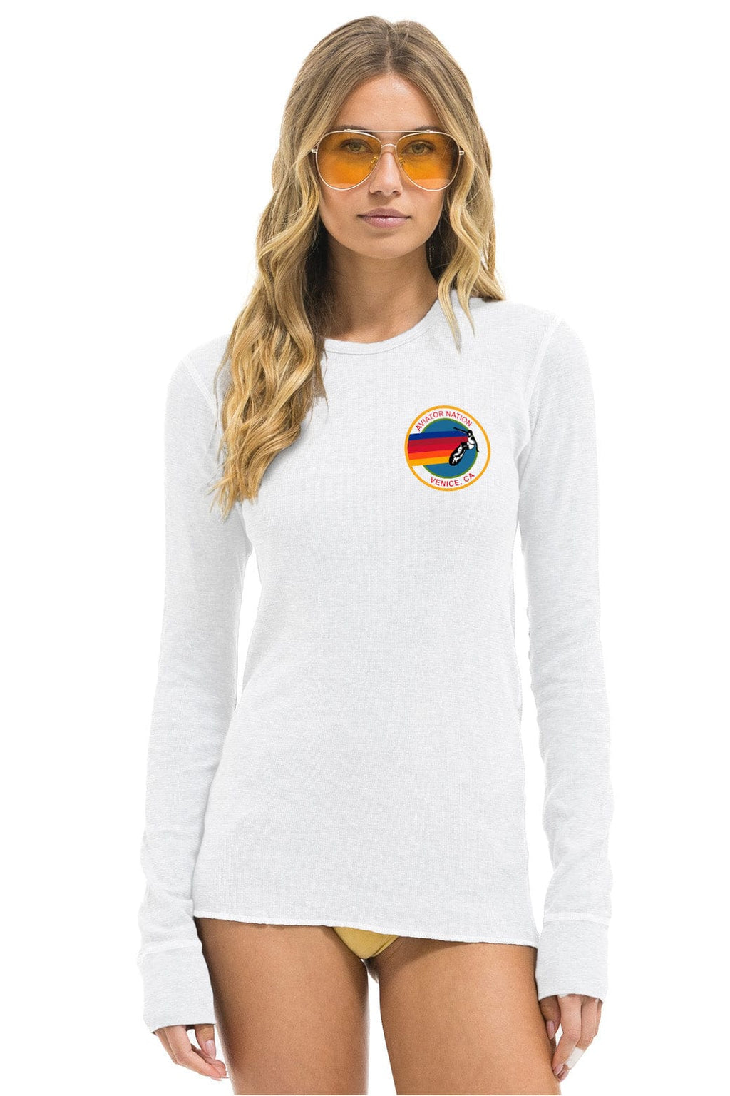 AVIATOR NATION VENICE THERMAL - WHITE