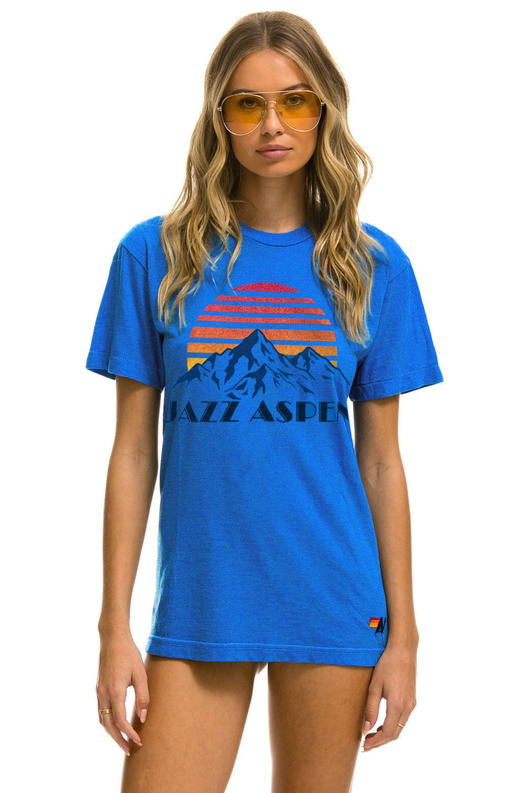 JAZZ ASPEN SNOWMASS 2025 CREW TEE SHIRT - ADVENTURE BLUE