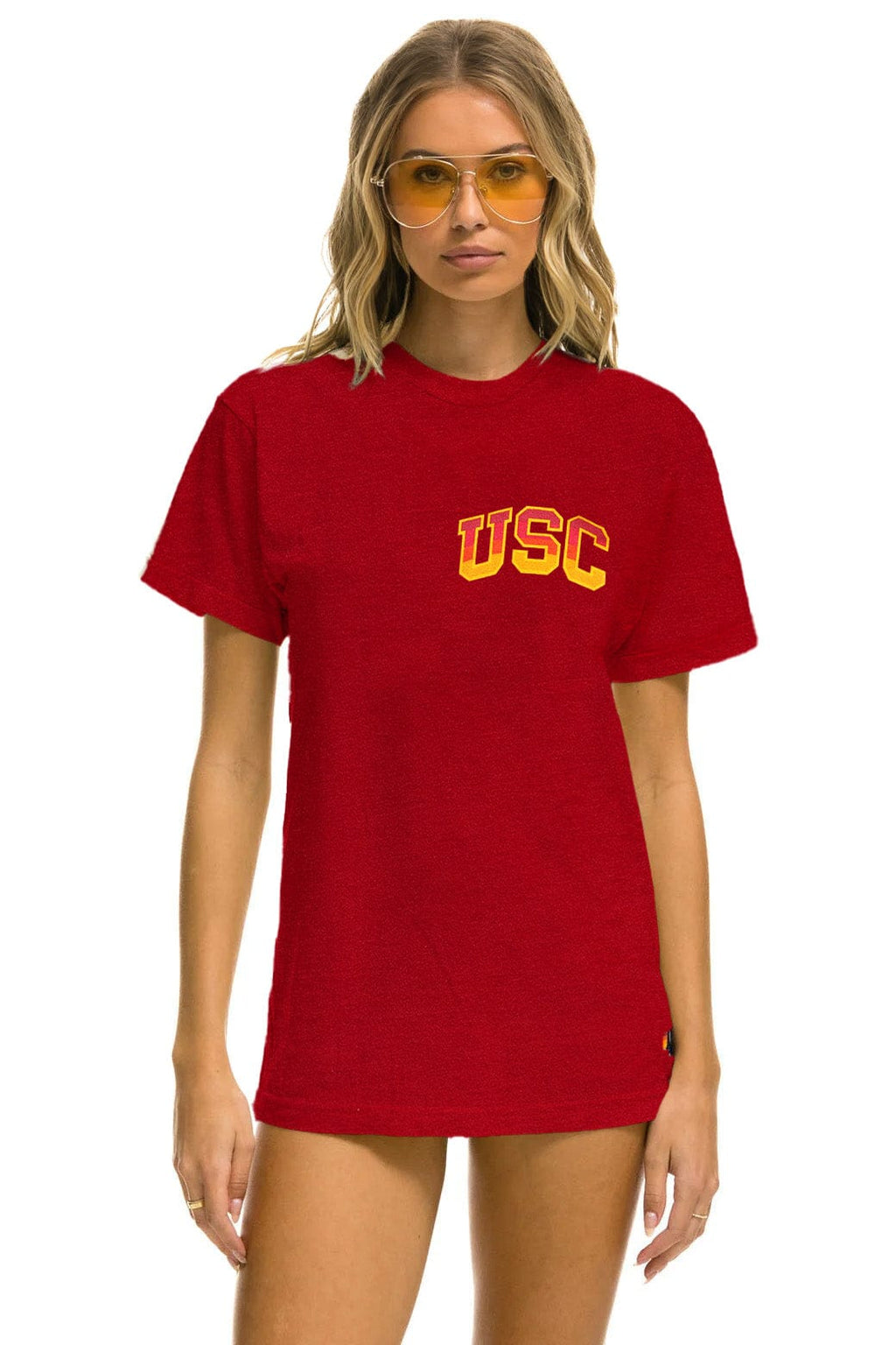 UNIVERSITY OF SOUTHERN CALIFORNIA BOLT CREW TEE SHIRT - CARDINAL