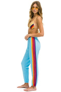 5 STRIPE SWEATPANTS - SKY YELLOW PURPLE