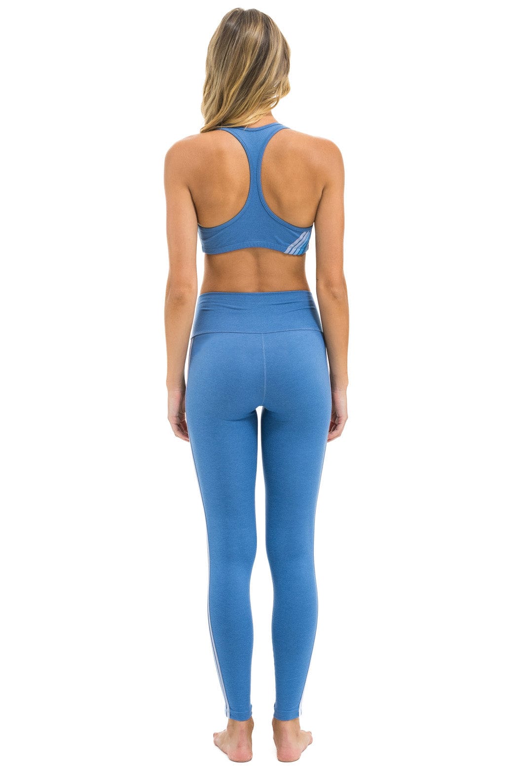 FULL LENGTH HI-RISE 5 STRIPE LEGGINGS - WATER