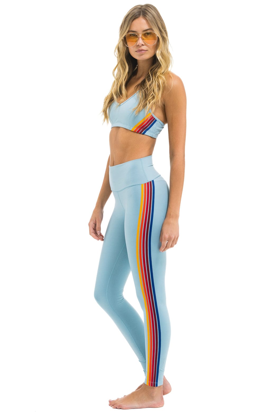 FULL LENGTH HI-RISE 5 STRIPE LEGGINGS - MIST