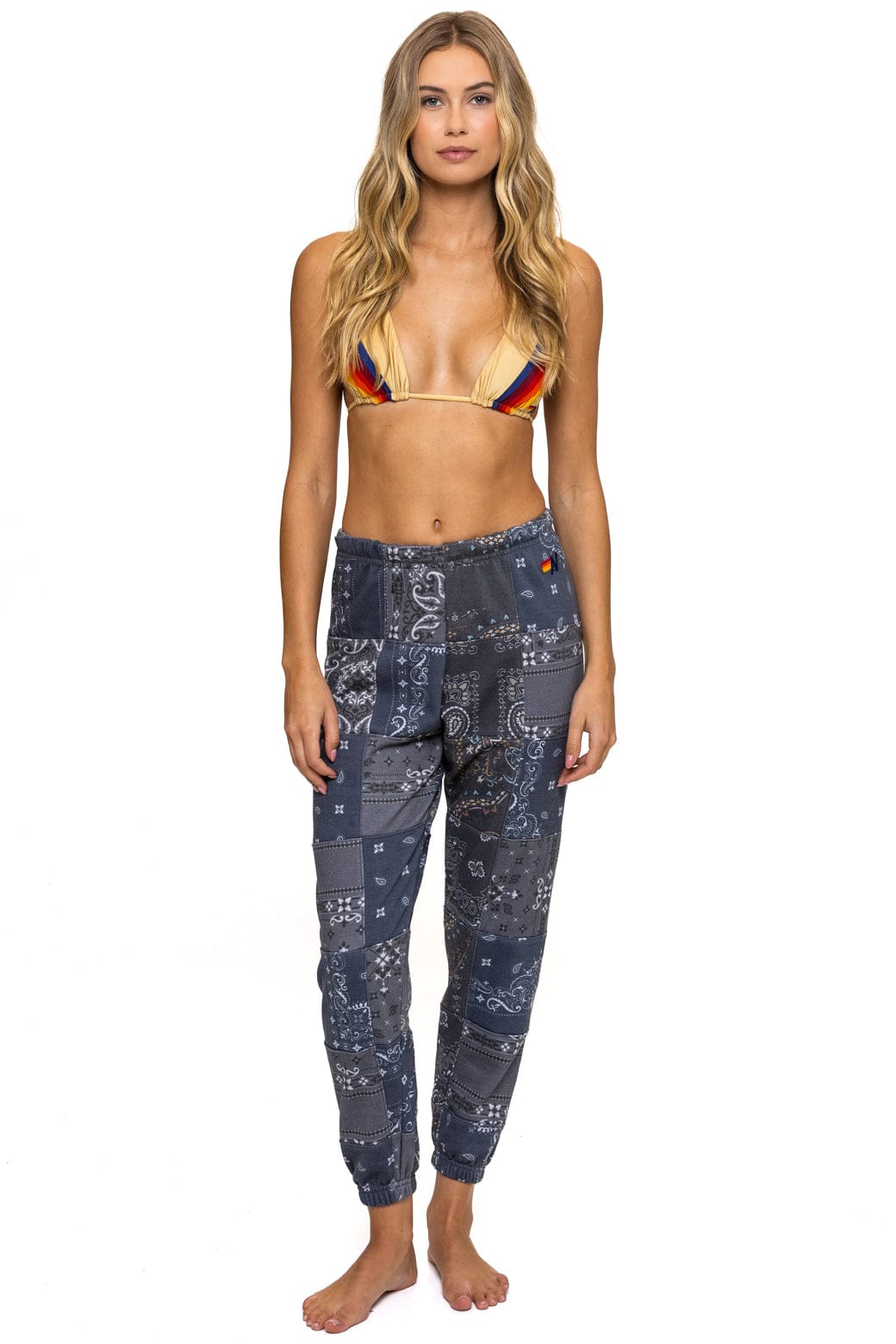 BANDANA QUILTED SWEATPANTS - CHARCOAL