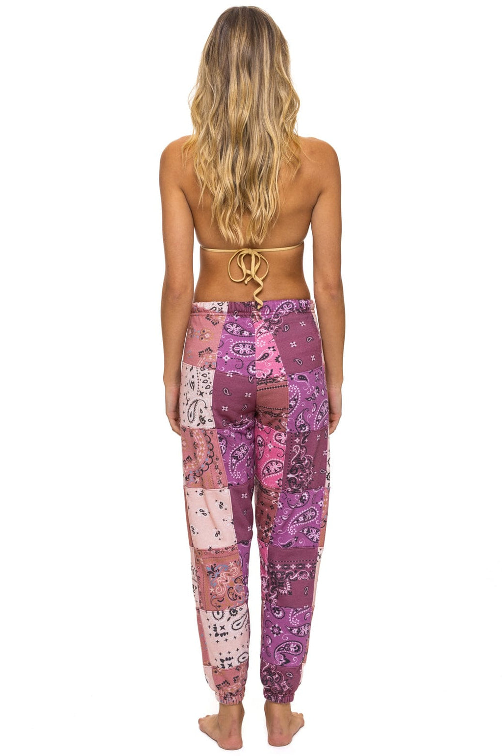 BANDANA QUILTED SWEATPANTS - PINK