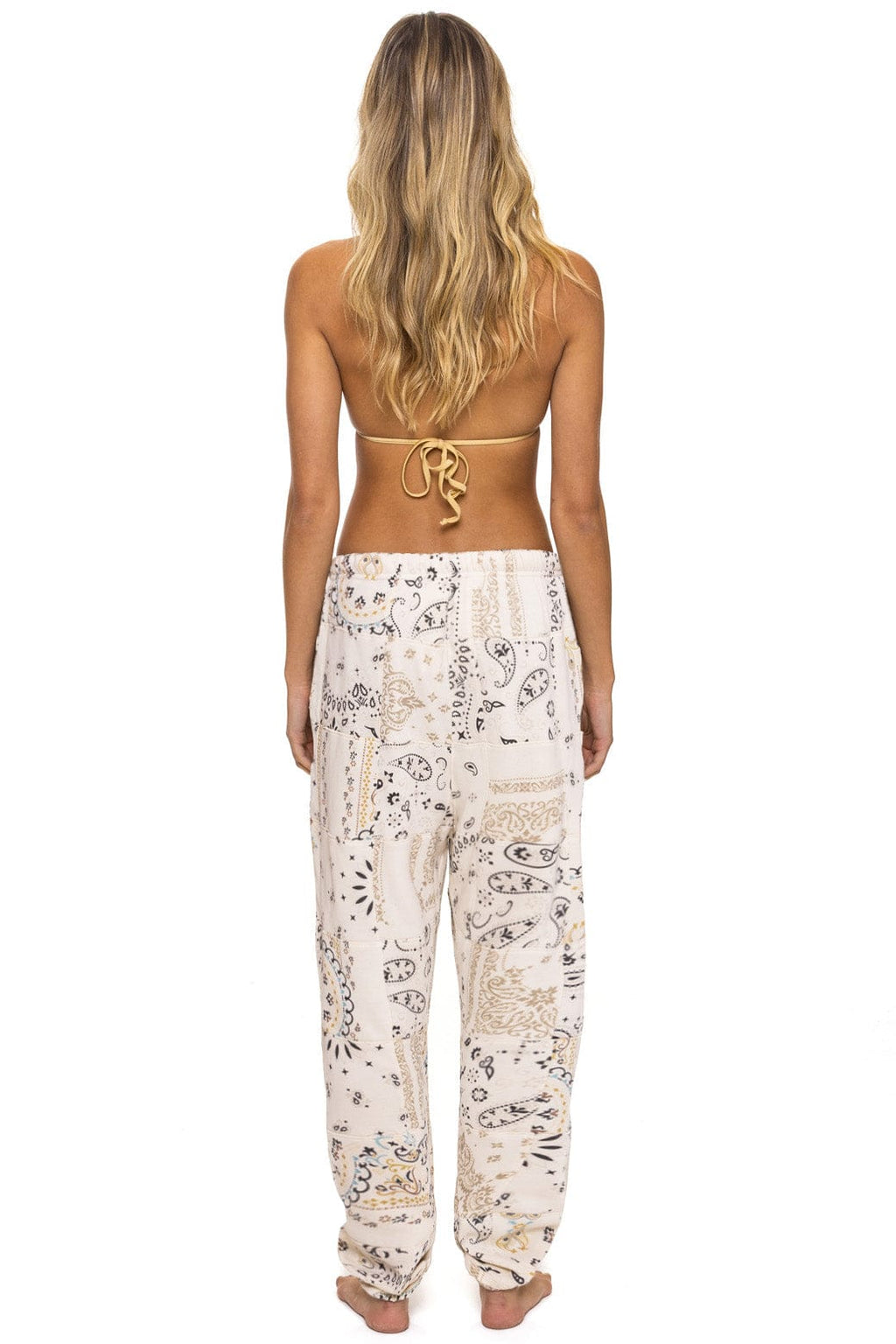 BANDANA QUILTED SWEATPANTS - VINTAGE WHITE