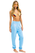 GLITTER HEART SWEATPANTS - SKY BLUE