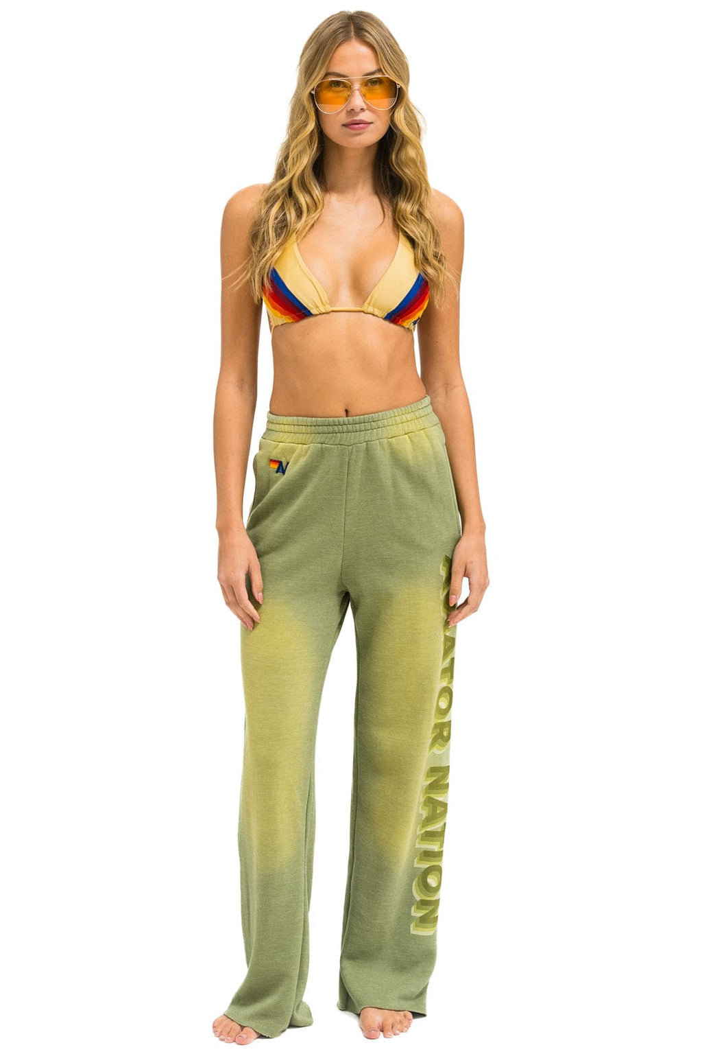AN 3D WIDE LEG POCKET SWEATPANTS - FADED ARMY