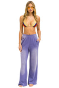ESSENTIAL WIDE LEG POCKET SWEATPANTS - FADED GRAPE