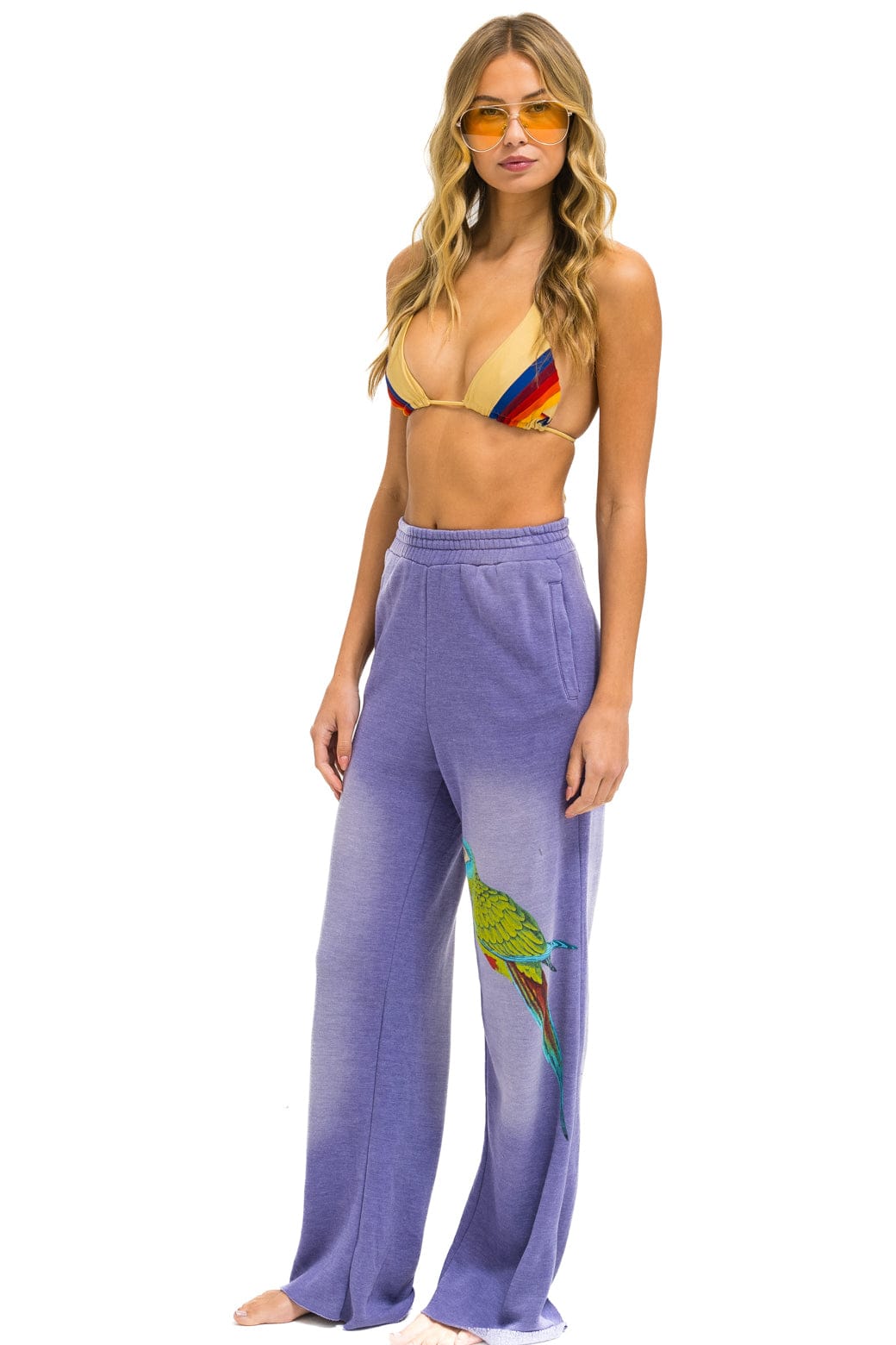 PARROT WIDE LEG POCKET SWEATPANTS - FADED GRAPE