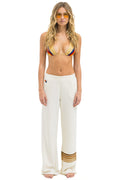 RUGBY STITCH WIDE LEG POCKET SWEATPANTS - VINTAGE WHITE BROWN
