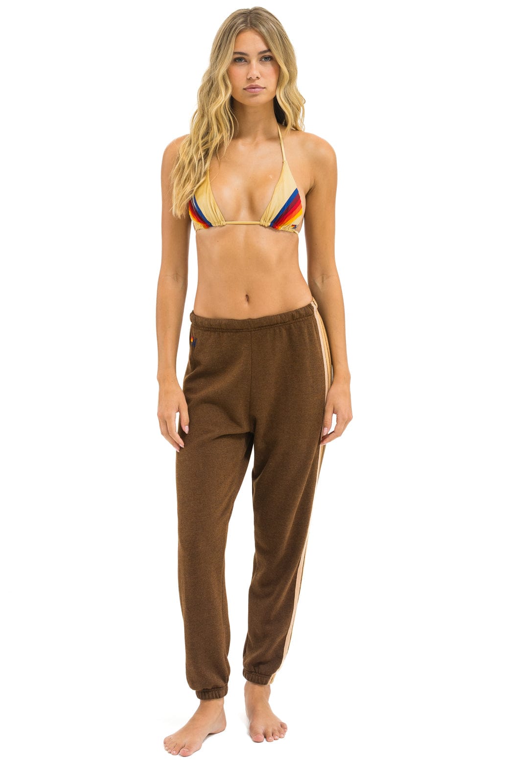 5 STRIPE SWEATPANTS - CHOCOLATE ESPRESSO