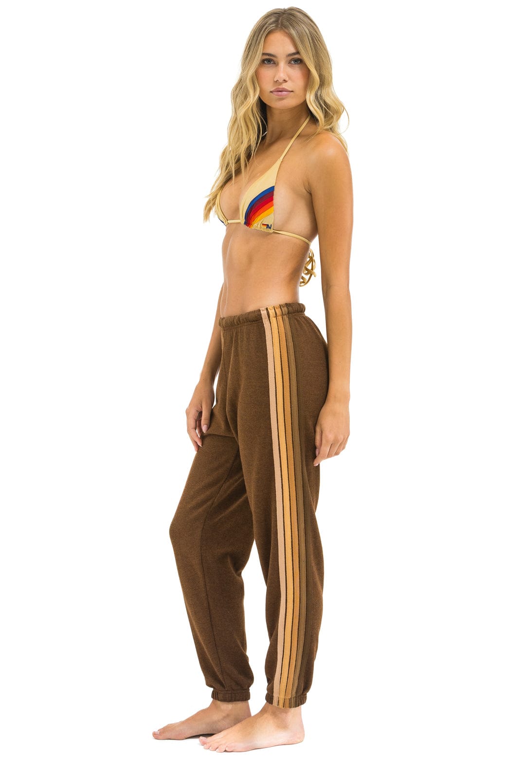 5 STRIPE SWEATPANTS - CHOCOLATE ESPRESSO