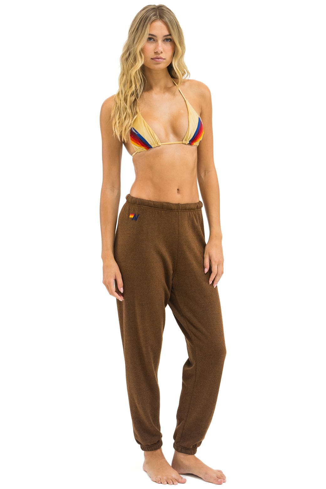 5 STRIPE SWEATPANTS - CHOCOLATE ESPRESSO