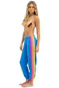 5 STRIPE SWEATPANTS - COBALT NEON