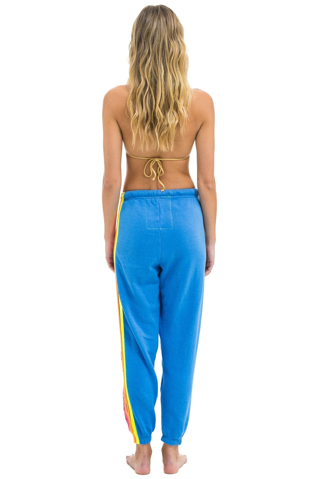 5 STRIPE SWEATPANTS - COBALT NEON