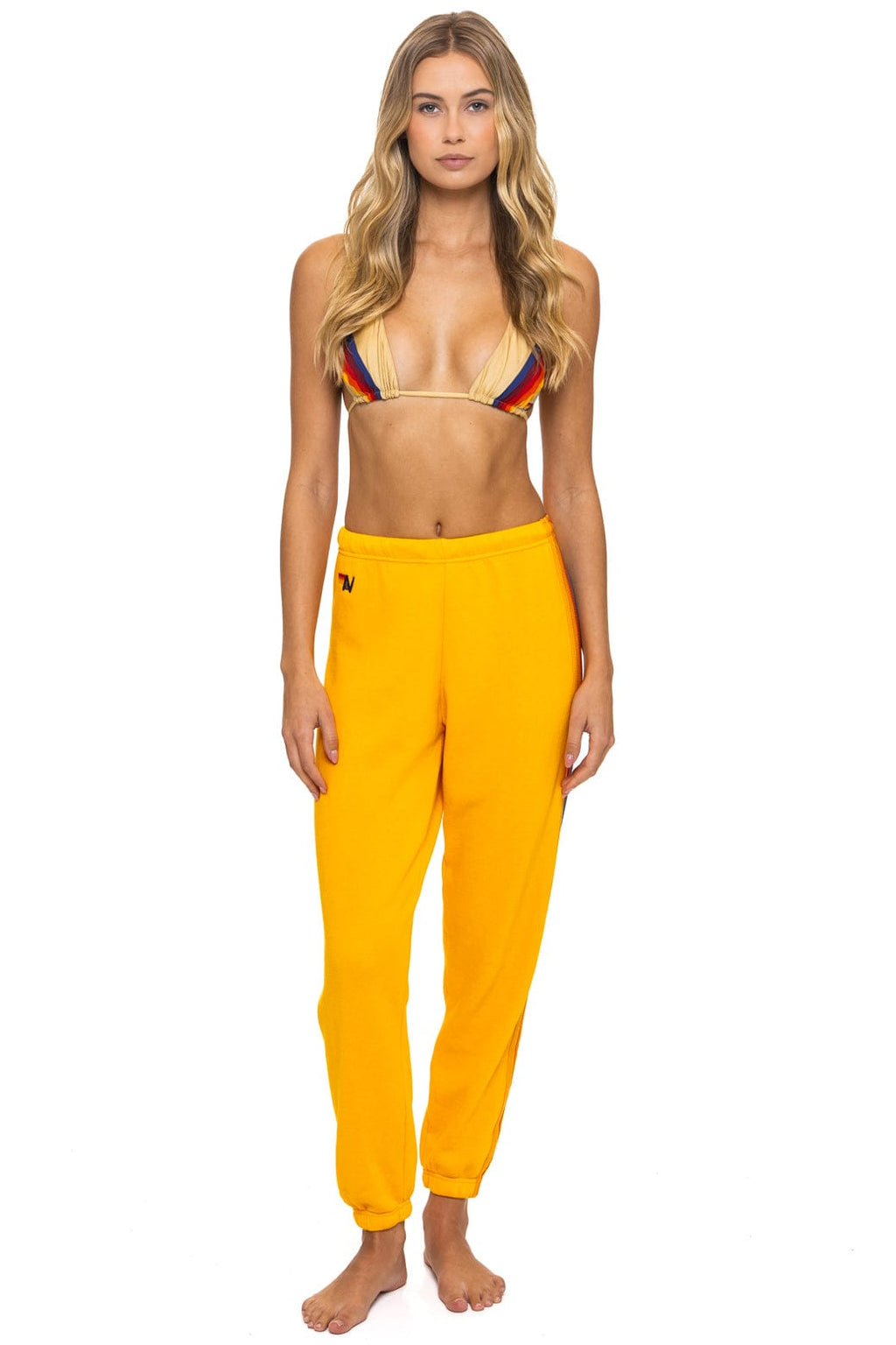 5 STRIPE SWEATPANTS - GOLD