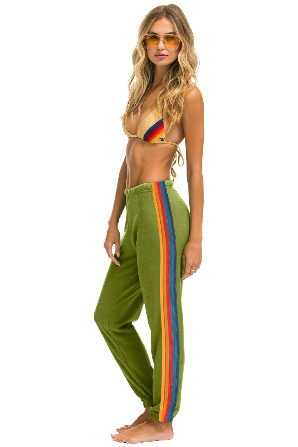 5 STRIPE SWEATPANTS - JUNGLE GREEN
