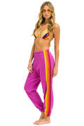 5 STRIPE SWEATPANTS - MAGENTA ORANGE YELLOW