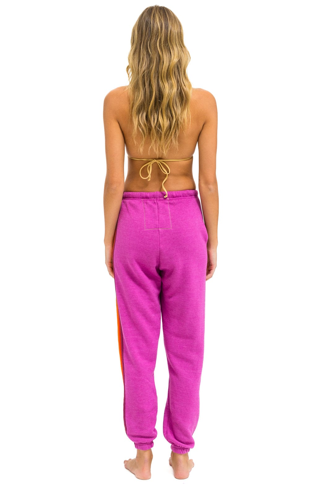 5 STRIPE SWEATPANTS - MAGENTA ORANGE YELLOW