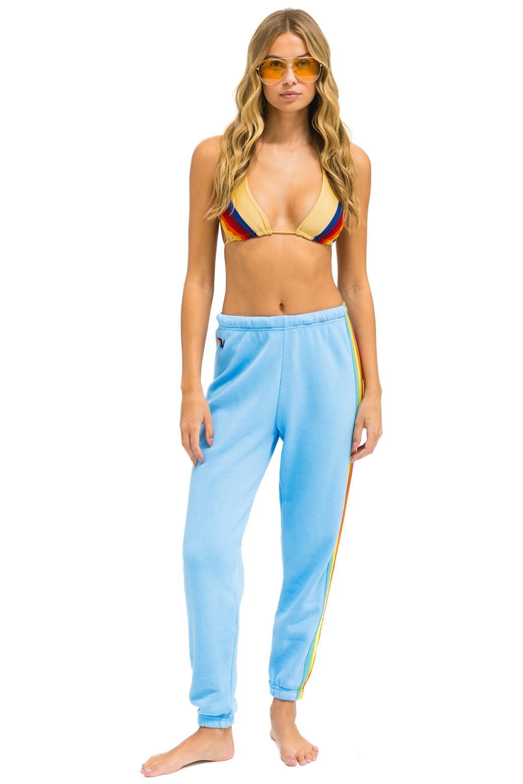 5 STRIPE SWEATPANTS - SKY RAINBOW