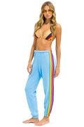 5 STRIPE SWEATPANTS - SKY RAINBOW