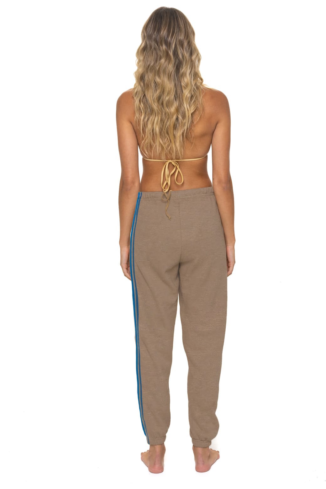 5 STRIPE SWEATPANTS - TAUPE