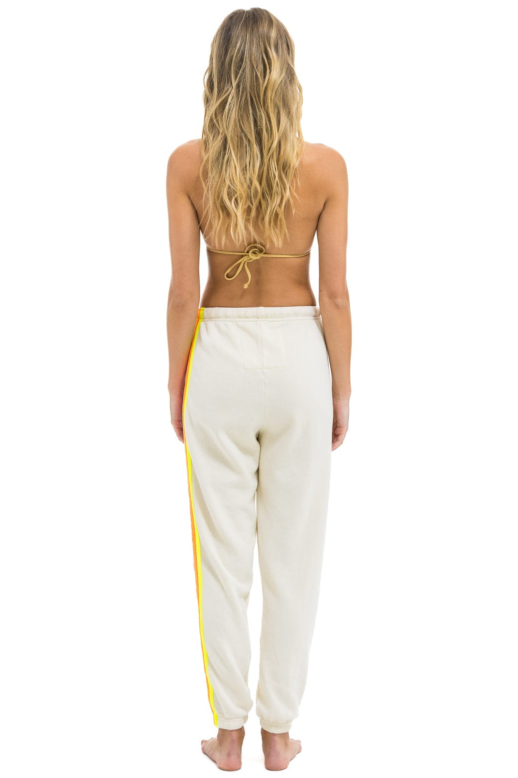 5 STRIPE SWEATPANTS - VINTAGE WHITE NEON