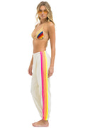 5 STRIPE SWEATPANTS - VINTAGE WHITE NEON