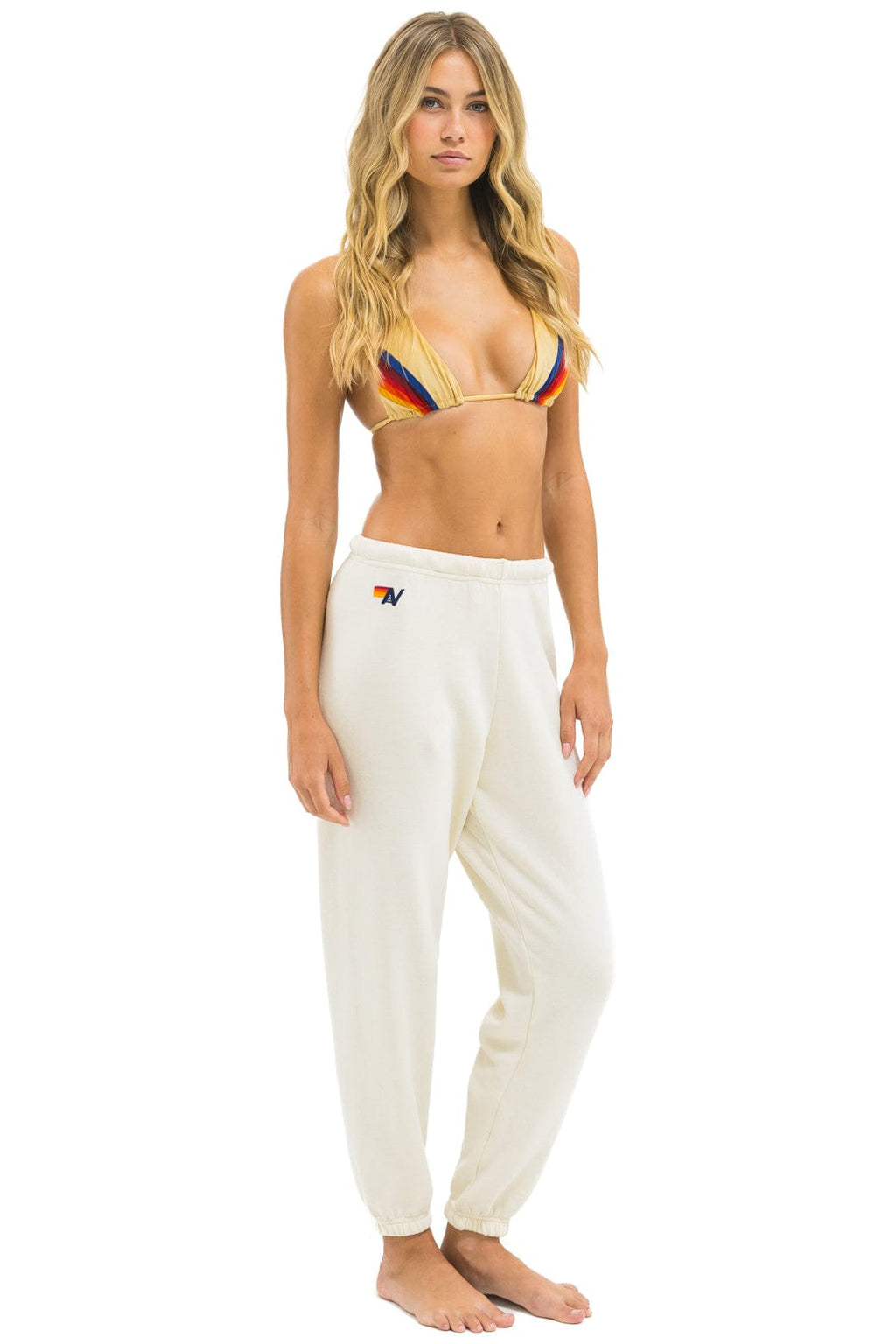 5 STRIPE SWEATPANTS - VINTAGE WHITE WHITE GREY