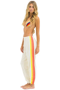 5 STRIPE SWEATPANTS - VINTAGE WHITE WHITE NEON