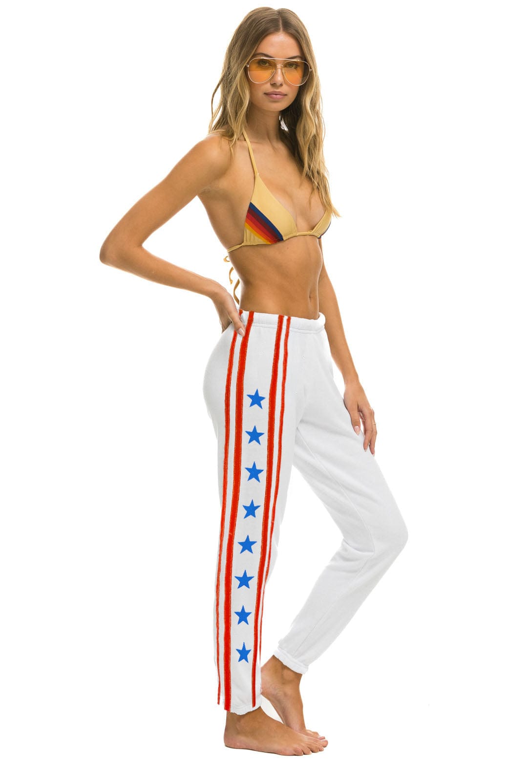 STARS SWEATPANTS -WHITE USA