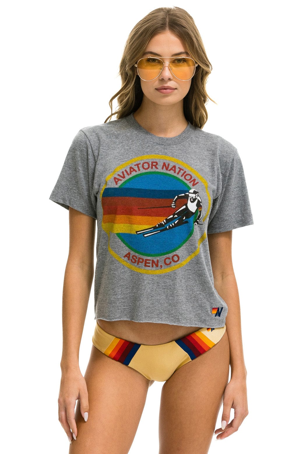SIGNATURE ASPEN BOYFRIEND TEE - HEATHER GREY