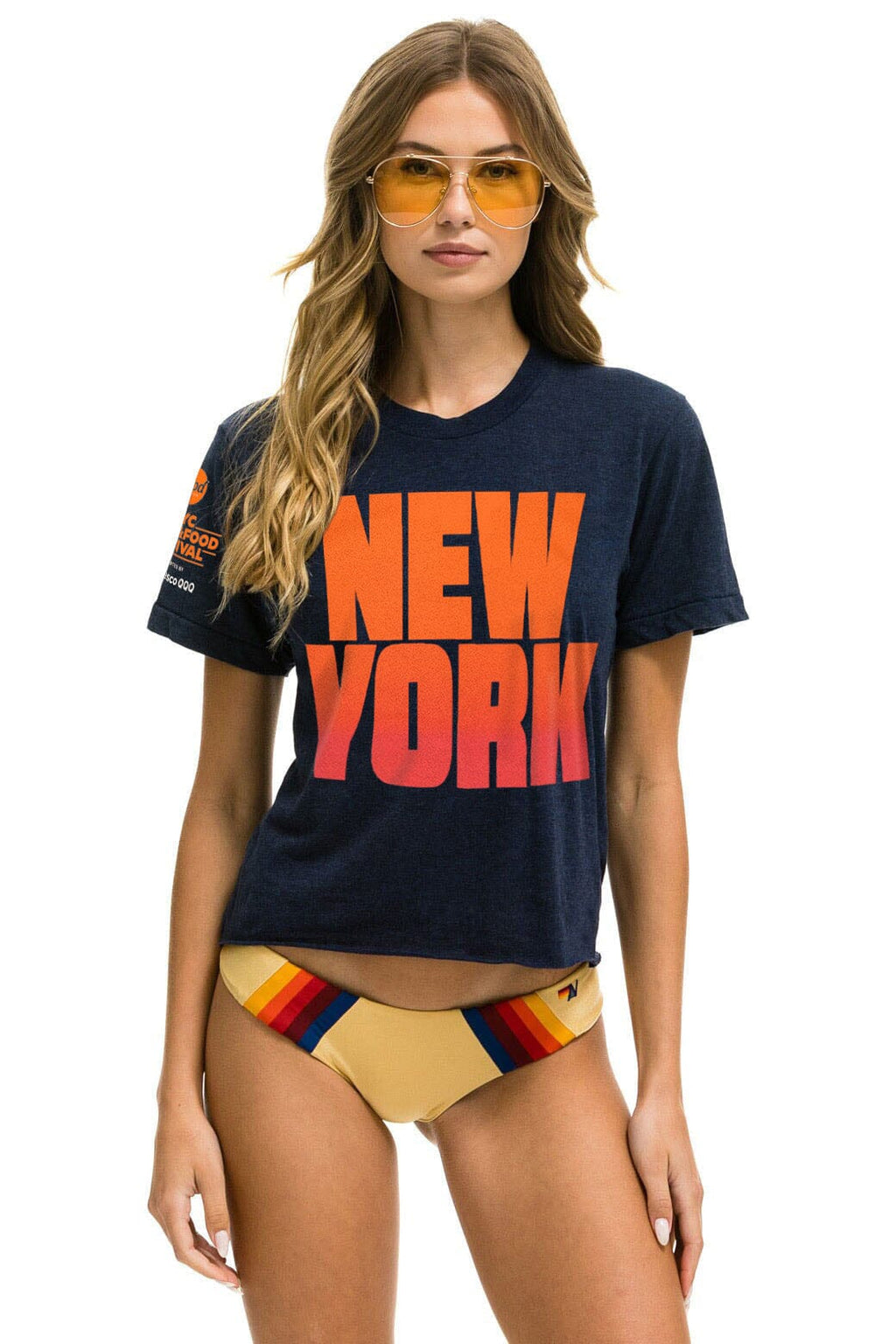 NEW YORK WINE & FOOD 2025 BOYFRIEND TEE - NAVY