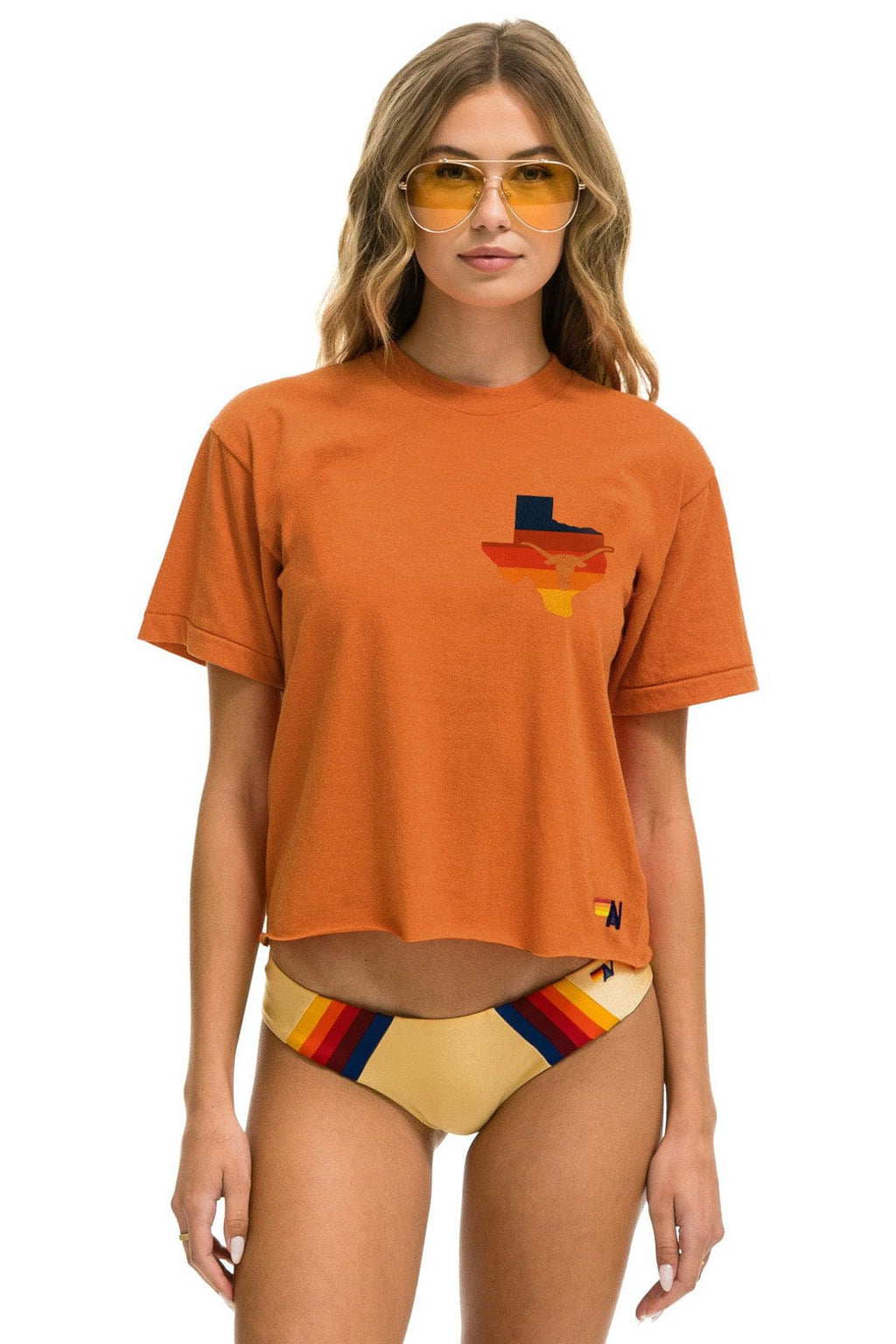 UNIVERSITY OF TEXAS STATE LOGO BOYFRIEND TEE - BURNT ORANGE