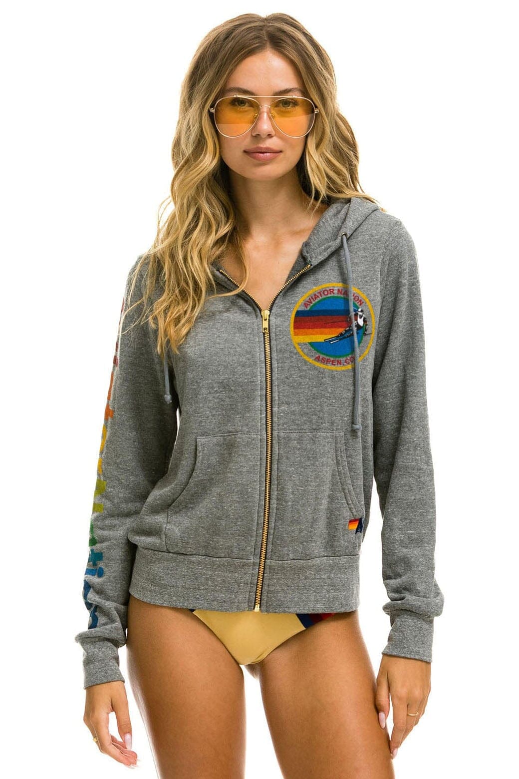 AVIATOR NATION ASPEN HOODIE - HEATHER GREY
