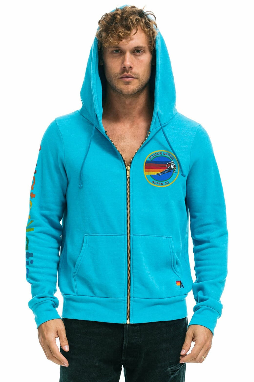 AVIATOR NATION ASPEN HOODIE - NEON BLUE