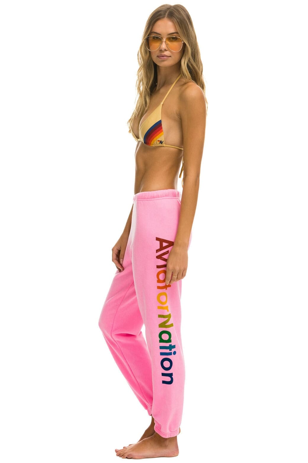 AVIATOR NATION AUSTIN SWEATPANTS - NEON PINK