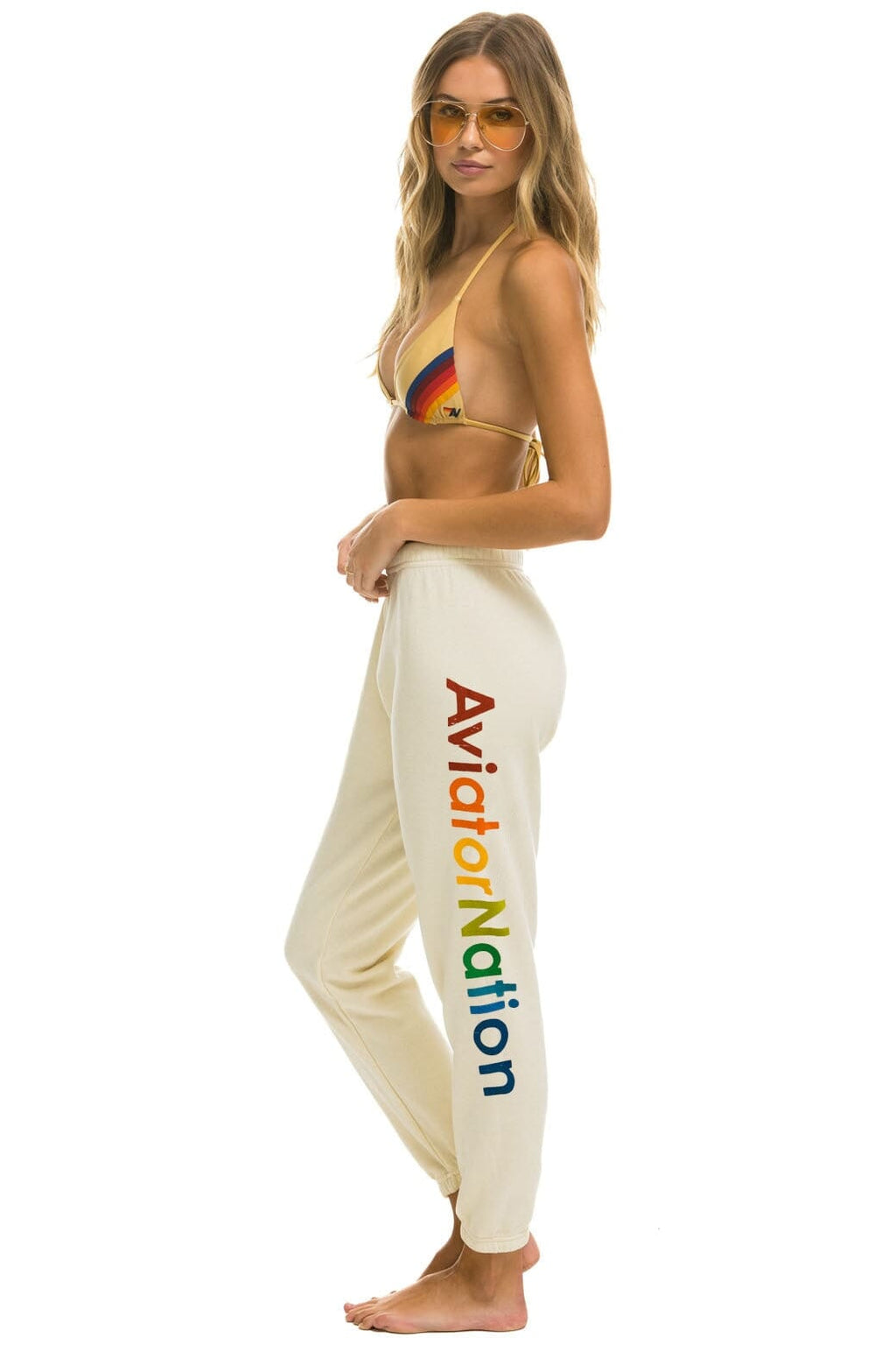 AVIATOR NATION AUSTIN SWEATPANTS - VINTAGE WHITE