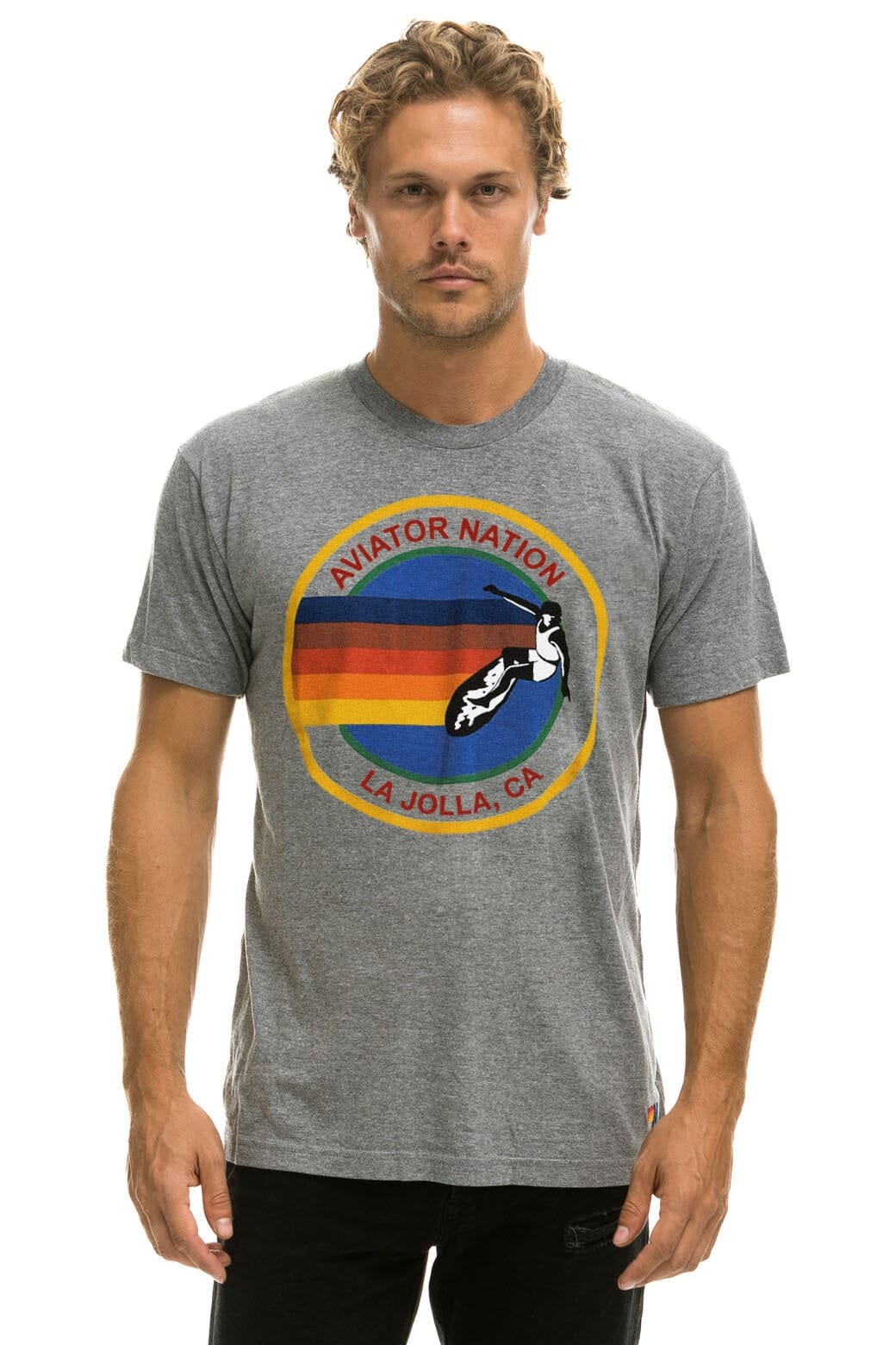 AVIATOR NATION LA JOLLA TEE - HEATHER GREY